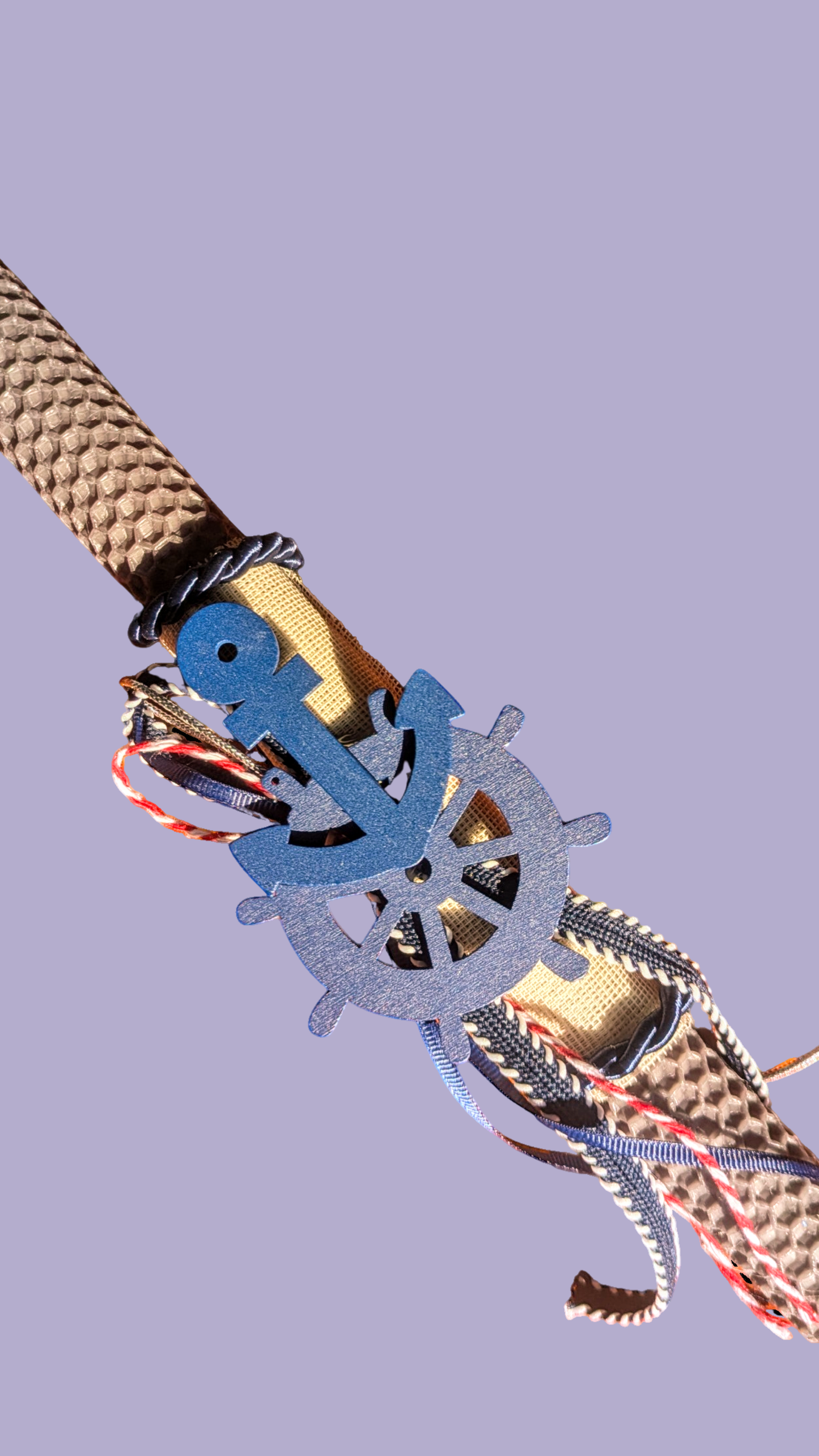 Easter candle with wooden nautical decorations