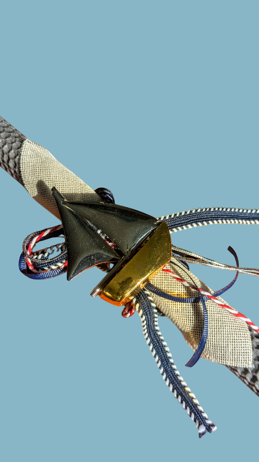 Easter colored candle with metal boat