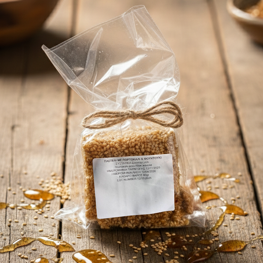 Χειροποίητο παστέλι με μέλι, σουσάμι, πορτοκάλι & φουντούκια