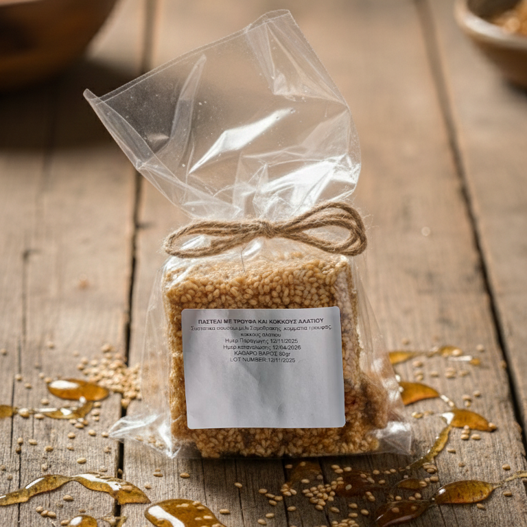 Χειροποίητο παστέλι με μέλι, σουσάμι, αλάτι και τρούφα