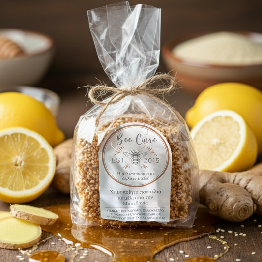 Χειροποίητο παστέλι με μέλι, σουσάμι, λεμόνι & τζίντζερ