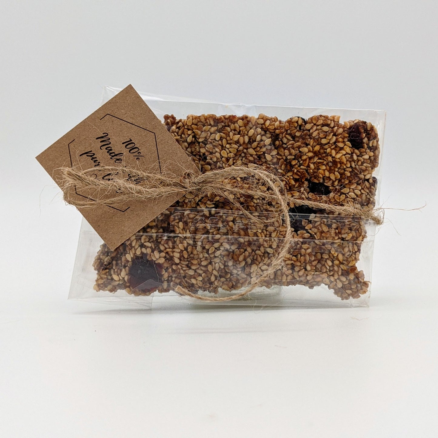 Handmade pasteli with honey, sesame, citrus fruits and nuts